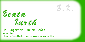 beata kurth business card